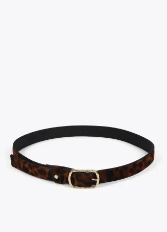 Thin animal print belt