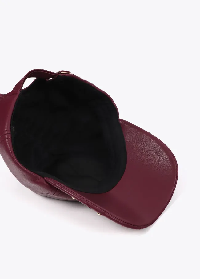 Leather-effect cap with stud detail
