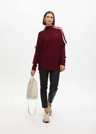 Waxed flared trousers