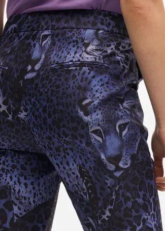 Animal print suit trousers