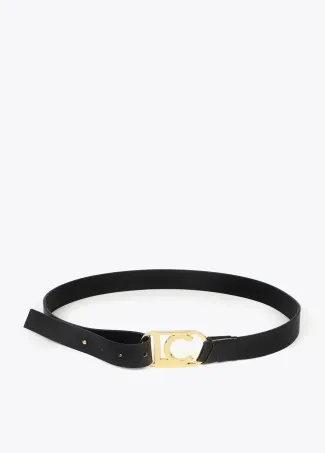 Chain belt with oval logo