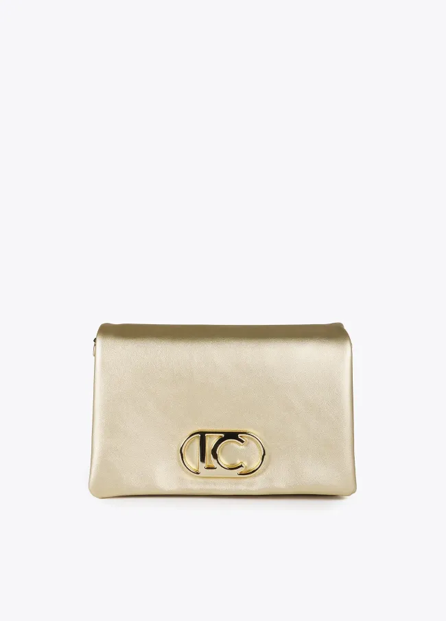 Faux leather crossbody bag with three...
