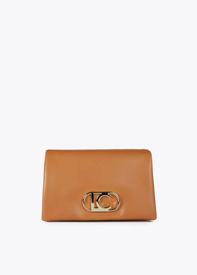 Faux leather crossbody bag with three...