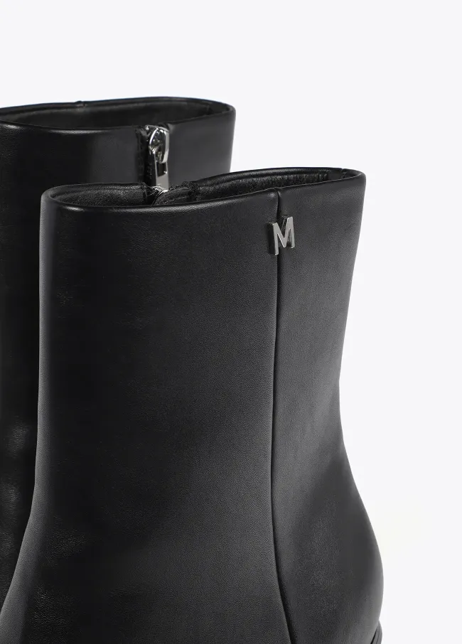 Heeled metallic-effect ankle boots