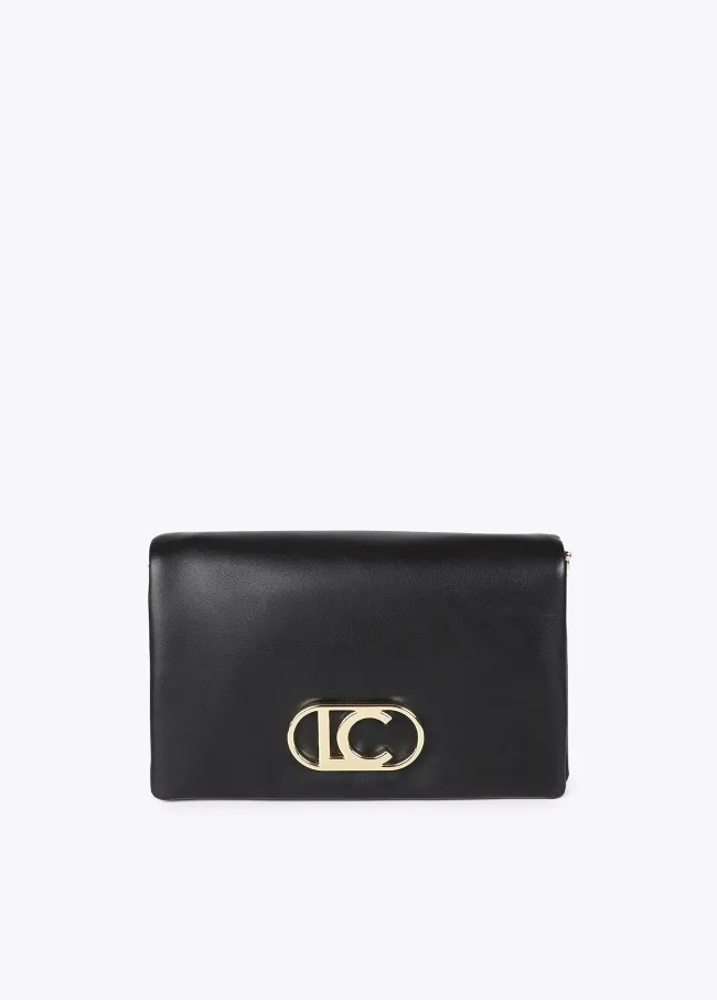 Faux leather crossbody bag with three...