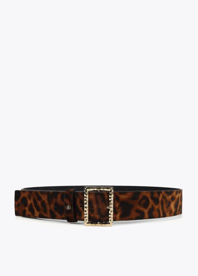 Wide animal print belt