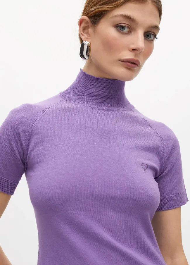 Top with mock neck