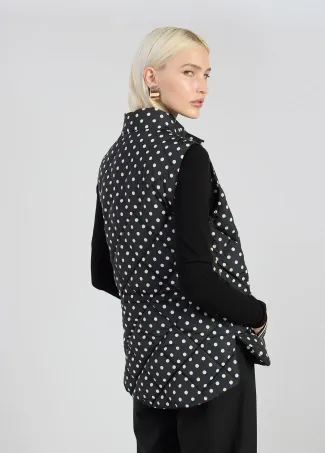 Chaleco midi acolchado topos