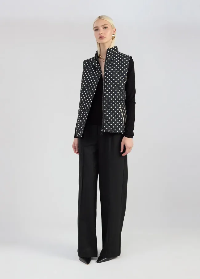 Chaleco midi acolchado topos