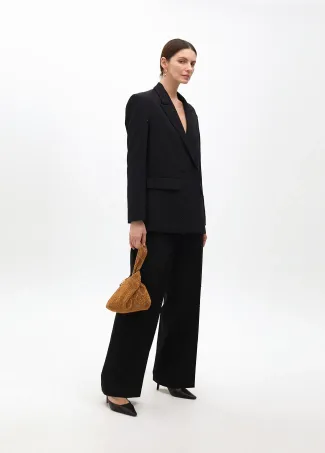Straight fit trousers with rhinestones
