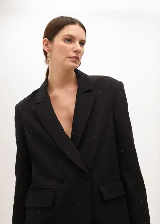Americana recta doble botonadura con strass