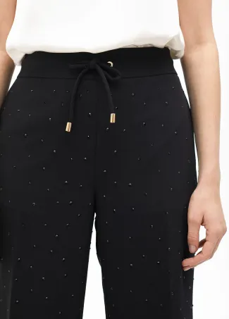 Straight fit trousers with rhinestones