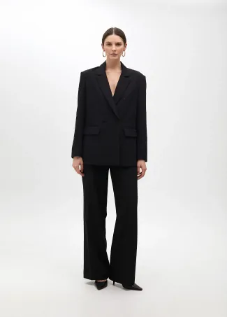 Straight fit trousers with rhinestones