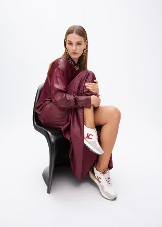 Animal print trainers with personalised sole and leather details