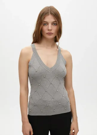 Top with rhinestone detail