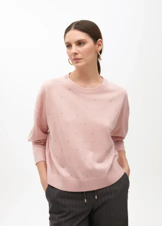 Sweater with rhinestones
