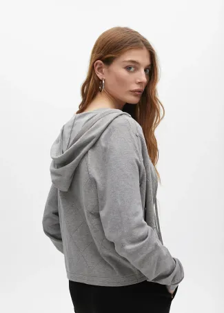 Cardigan punto cremallera detalle pedrería