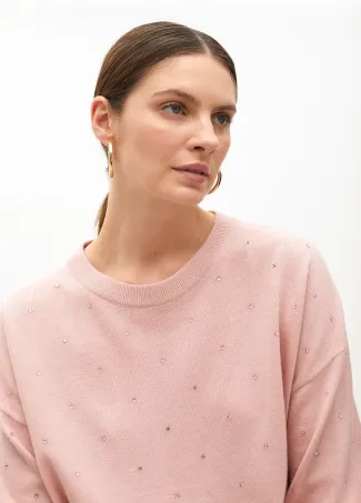 Sweater with rhinestones