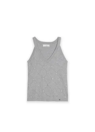 Top with rhinestone detail