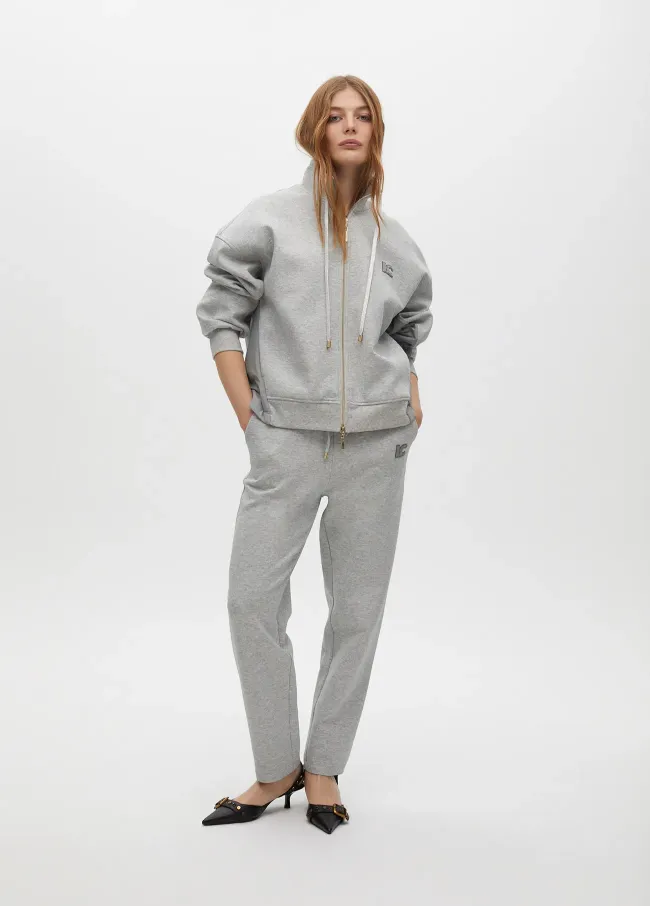 Sweatshirt with zip opening and side detail