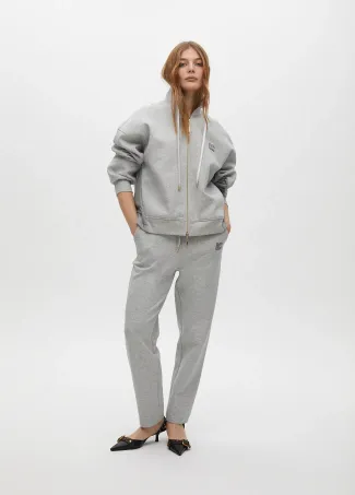 Sweatshirt with zip opening and side detail