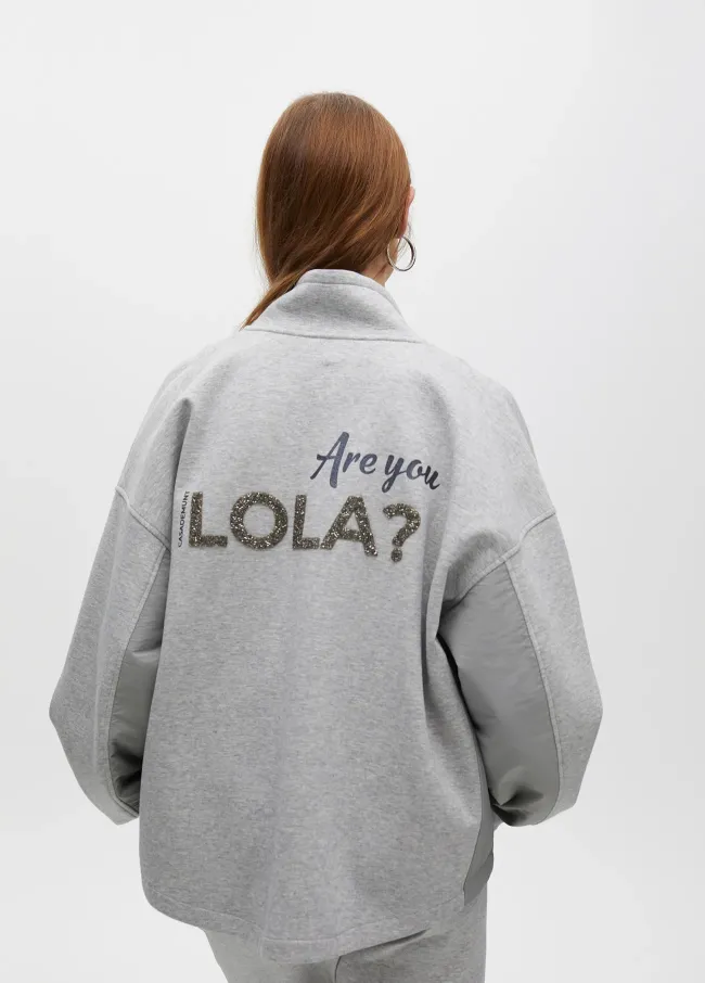 Sweatshirt with zip opening and side detail