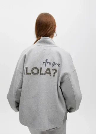 Sweatshirt with zip opening and side detail