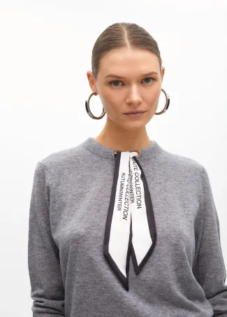 Sweater with scarf detail at the neck