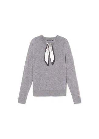 Sweater with scarf detail at the neck