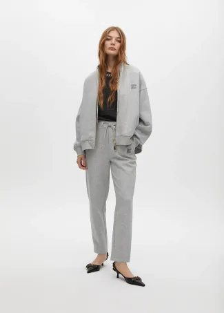 Sweatshirt with zip opening and side detail