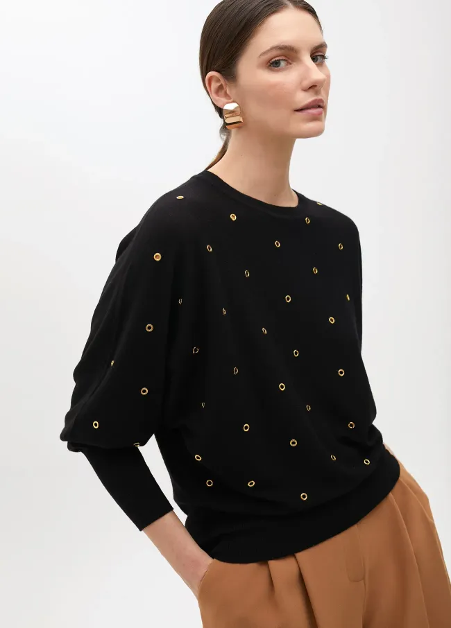 Jersey con eyelets manga caída
