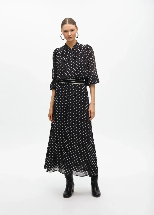 Long polka dot dress
