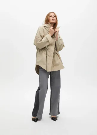 Parka oversize cintura ajustable