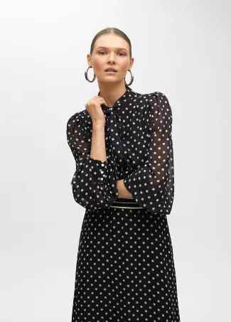 Long polka dot dress