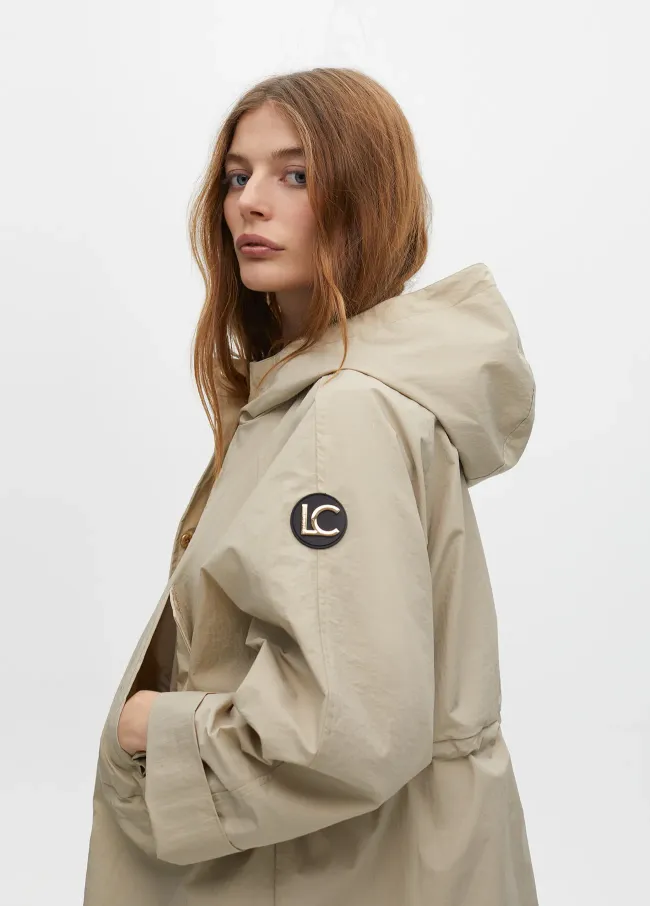 Oversized parka with adjustable waist