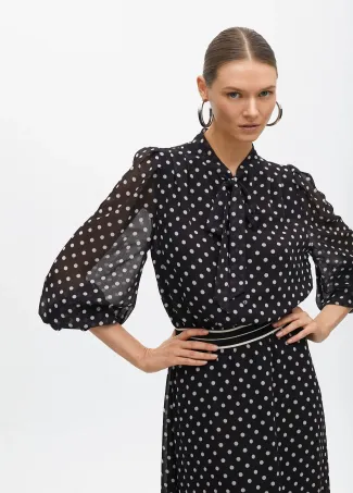 Long polka dot dress