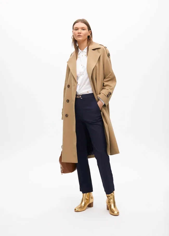 Camisa recta popelin detalle joya