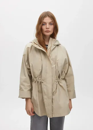 Parka oversize cintura ajustable