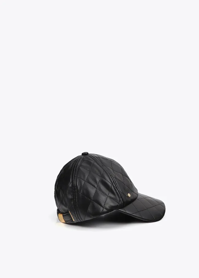 Faux leather visor