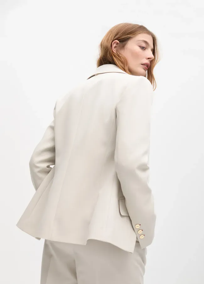 Blazer with embroidered pocket detail