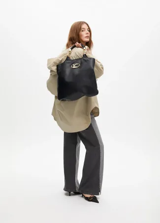 Oversized parka with adjustable waist