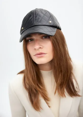 Faux leather visor