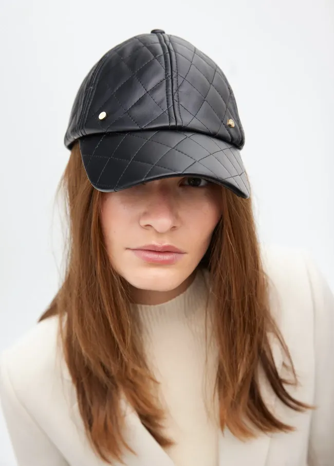Faux leather visor