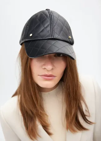 Faux leather visor