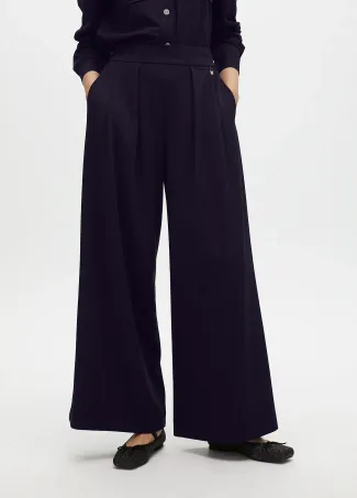 Pinstripe darted lamé trousers