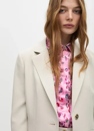 Blazer with embroidered pocket detail