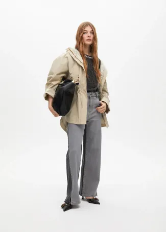 Parka oversize cintura ajustable