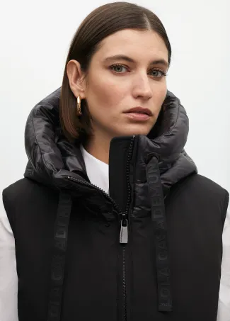 Double fabric midi feather vest