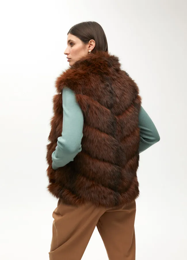 Chaleco pelo print interior
