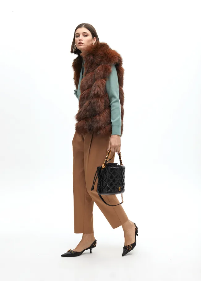 Chaleco pelo print interior